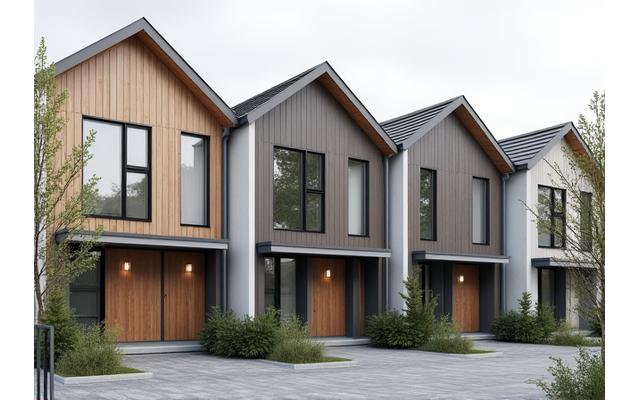 Moderne rekkehus i Nydalen med fokus på kompakte, energieffektive løsninger og privat uteplass.